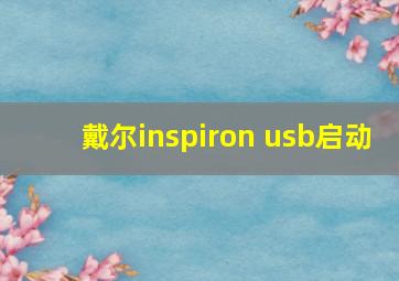 戴尔inspiron usb启动